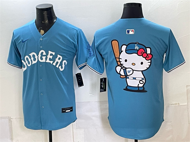 Men's Los Angeles Dodgers Team Big Logo Blue Vapor Limited Stitched Baseball Jerseys