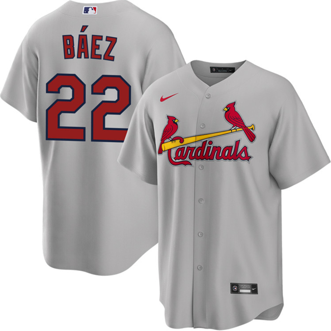Men's St. Louis Cardinals #22 Joshua Baez Grey Cool Base Stitched Baseball Jersey