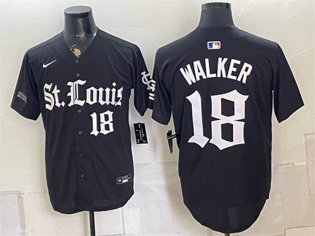 Men's St. Louis Cardinals #18 Jordan Walker Black 'Gothic Legacy Edition' Vapor Premier Limited Stitched Baseball Jersey