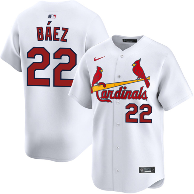 Men's St. Louis Cardinals #22 Joshua Baez White Home Limited Stitched Baseball Jersey