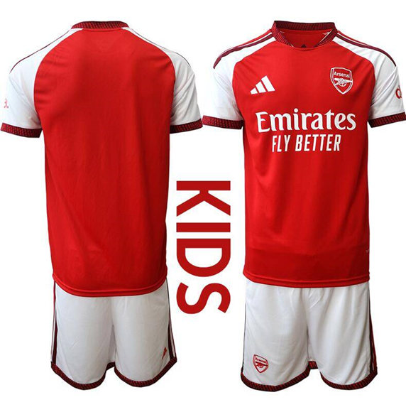 Youth Arsenal F.C Red 2026 Home Soccer Jersey Suit