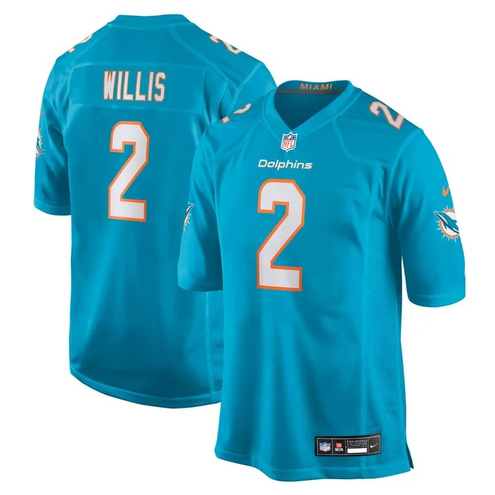 Malik Willis Miami Dolphins Aqua Game Jersey - All Stitched