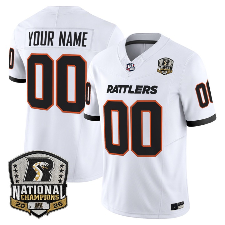 Arizona Rattlers 2026 Vapor Limited Custom IFL Jersey White - National Campions Patch - All Stitched
