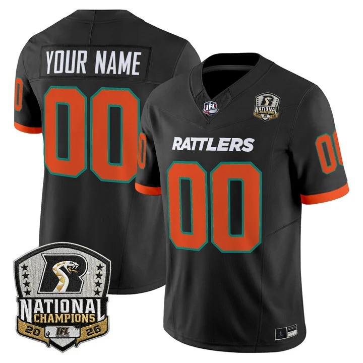 Arizona Rattlers 2026 Vapor Limited Custom IFL Jersey Black - National Campions Patch - All Stitched