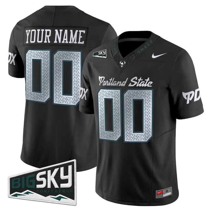 Portland State Vikings The Storm Vapor Limited Custom Jersey Black - All Stitched