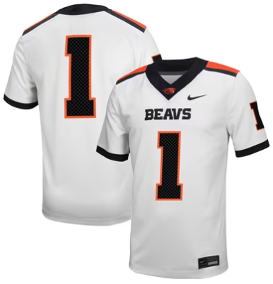 #1 Oregon State Beavers Nike Road Replica Football Jersey - White