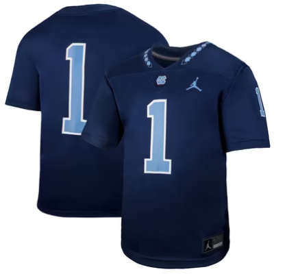 #1 North Carolina Tar Heels Jordan Brand Youth Football Game Jersey - Navy