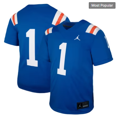 #1 Florida Gators Jordan Brand Alternate Football Game Jersey - Royal