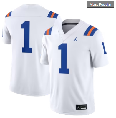 #1 Florida Gators Jordan Brand Alternate Game Football Jersey - White