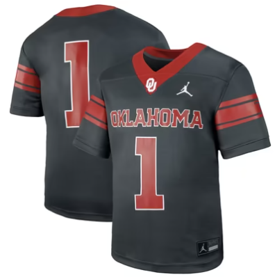 #1 Oklahoma Sooners Jordan Brand Toddler Alternate Football Game Jersey - Anthracite