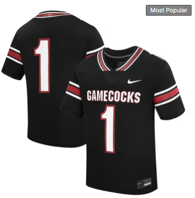 #1 South Carolina Gamecocks Nike Toddler Alternate Replica Football Jersey - Black