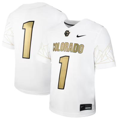 #1 Colorado Buffaloes Nike Alternate Football Game Jersey - White