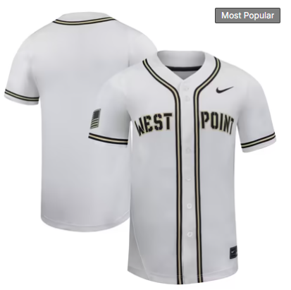 Army Black Knights Nike Replica Baseball Jersey - White