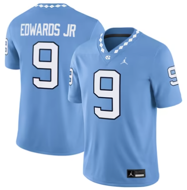#9 Billy Edwards Jr North Carolina Tar Heels Jordan Brand Home Game Jersey - Carolina Blue
