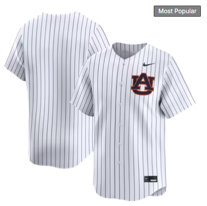 Auburn Tigers Nike Alternate Limited Baseball Jersey - White