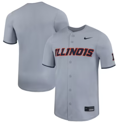 Illinois Fighting Illini Nike Limited Baseball Jersey - Gray