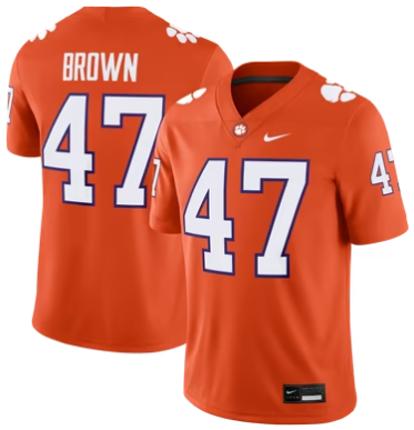 #47 Sammy Brown Clemson Tigers Nike Game Football Jersey - Orange