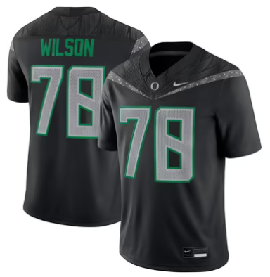 #78 Gernorris Wilson Oregon Ducks Nike Home Game Jersey - Black