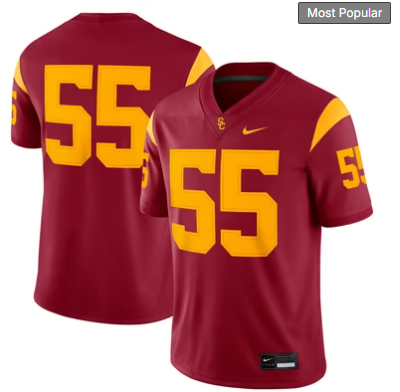 #55 USC Trojans Nike Home Game Jersey - Cardinal