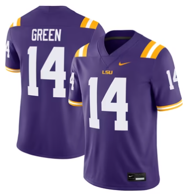 #14 Trey'Dez Green LSU Tigers Nike Home Game Jersey - Purple