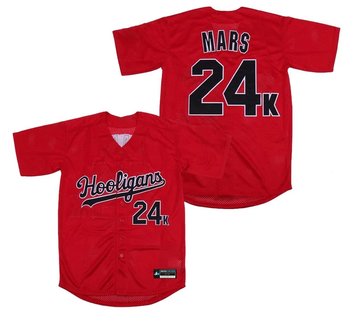 Men's Women Youth Hooligans 'Mars' 24K Red Stitched Baseball Jersey