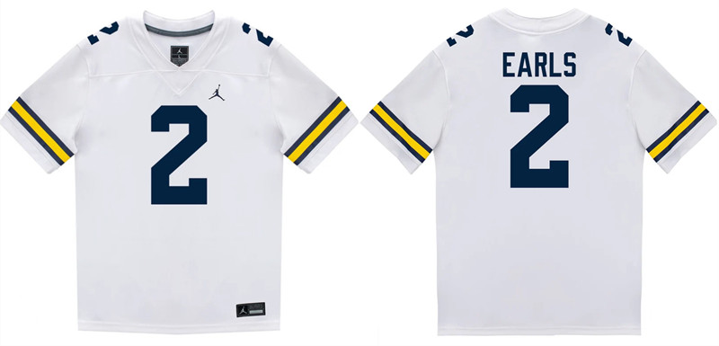 Men's & Women & Youth Michigan Wolverines #2 Shamari Earls White Stitched Baseball Jersey