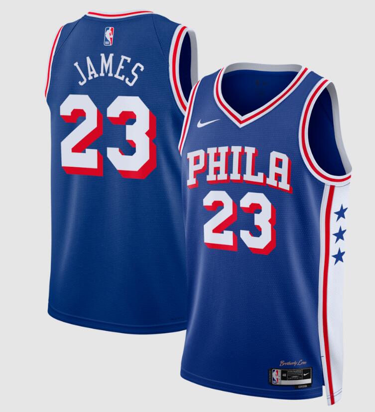 Youth Philadelphia 76ers #23 LeBron James Royal 2026 Icon Edition Stitched Jersey