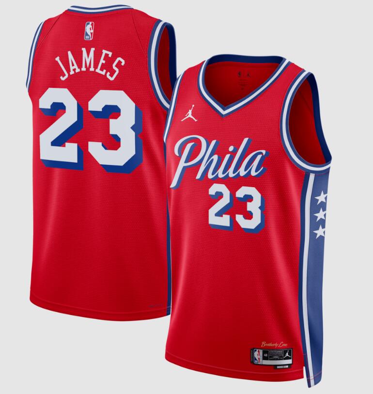 Youth Philadelphia 76ers #23 LeBron James Red 2026 Statement Edition Stitched Jersey