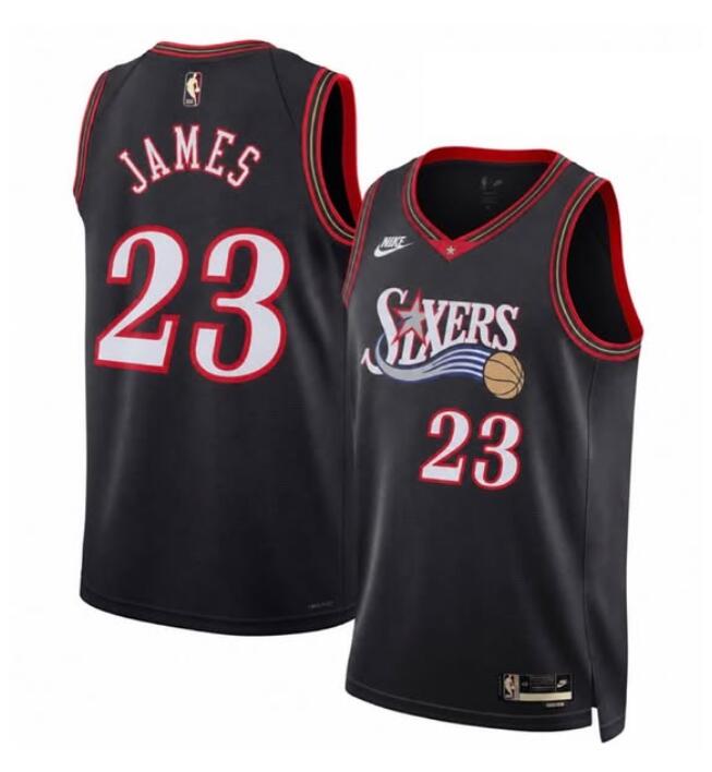 Youth Philadelphia 76ers #23 LeBron James Black 2026 Classic Edition Stitched Jersey