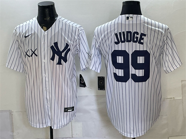 Men's New York Yankees x KAWS #99 Aaron Judge White Stadium Stitched Baseball Jersey