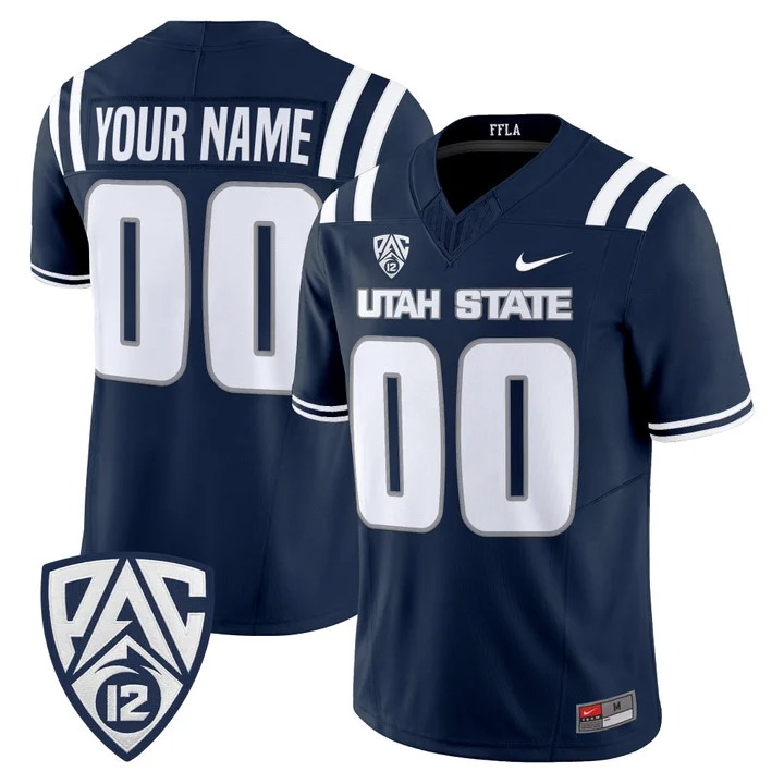 Utah State Aggies 2026 Vapor Limited Custom Jersey Navy - All Stitched