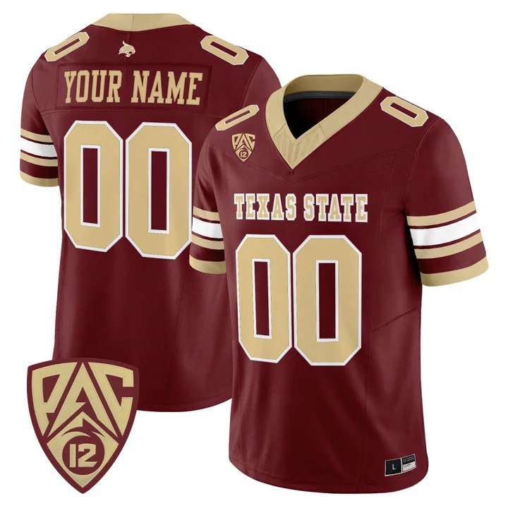 Texas State Bobcats 2026 Vapor Limited Custom Jersey Maroon - All Stitched