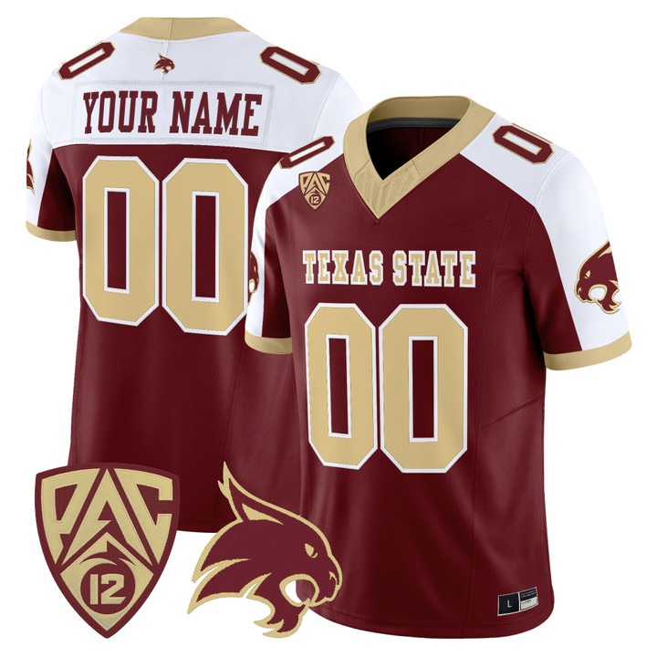 Texas State Bobcats 2026 Vapor Limited Custom Jersey Maroon Alternate - All Stitched