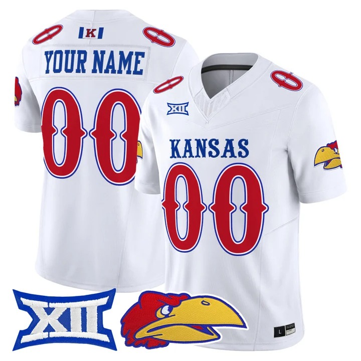 Kansas Jayhawks 2026 Vapor Limited Custom Jersey White - All Stitched