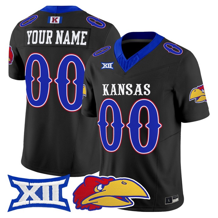 Kansas Jayhawks 2026 Vapor Limited Custom Jersey Black - All Stitched