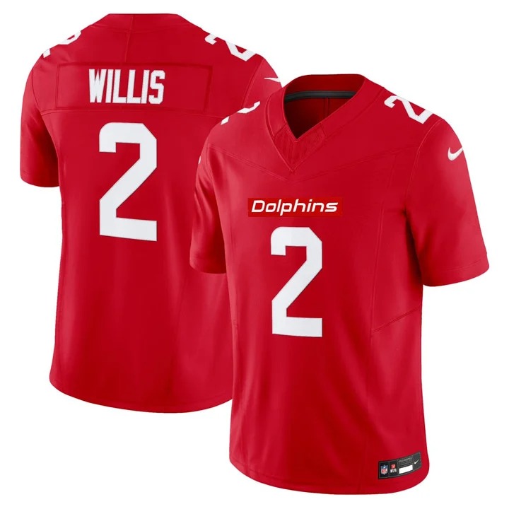 Malik Willis Miami Dolphins Red Jersey - All Stitched