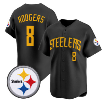 Pittsburgh Steelers #8 Aaron Rodgers Black 2026 Vapor Baseball Jersey - All Stitched