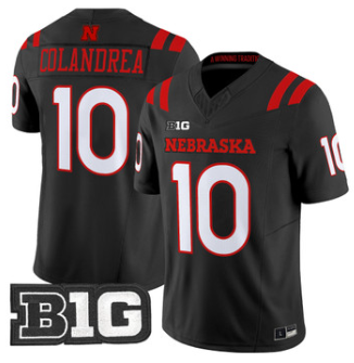 Nebraska Cornhuskers #10 Anthony Colandrea Black 2026 Alternate All-black Vapor Limited Jersey - All Stitched