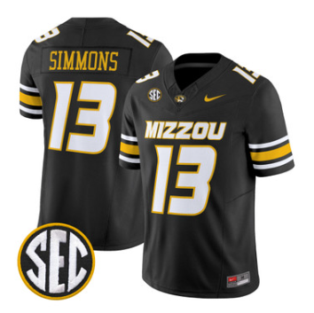 Missouri Tigers #13 Austin Simmons Black 2026 Vapor Limited Jersey - All Stitched