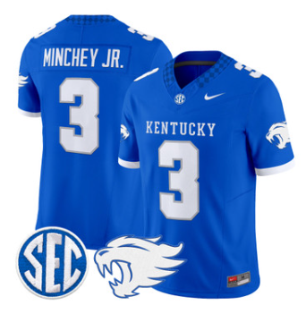 Kentucky Wildcats #3 Kenny Minchey Royal 2026 Vapor Limited Jersey - All Stitched