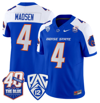 Boise State Broncos #4 Maddux Madsen Royal Alternate 2026 Vapor Limited Jersey - 40th Anniversary Patch - All Stitched