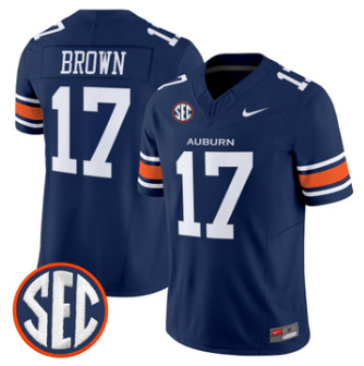 Auburn Tigers #17 Byrum Brown Navy 2026 Vapor Limited Jersey - All Stitched