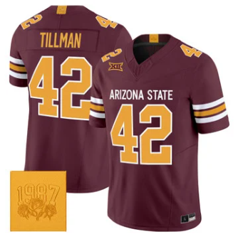 Arizona State Sun Devils #42 Pat Tillman Roses & Devils Vapor Limited Jersey - All Stitched