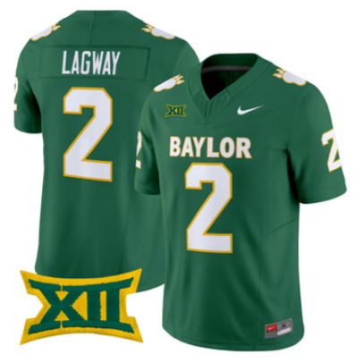 Baylor Bears #2 DJ Lagway Green Throwback Vapor Limited Jersey - All Stitched