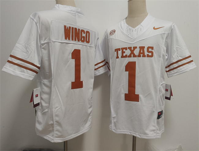 Men's Texas Longhorns #1 Ryan Wingo White 2026 F.U.S.E. Stitched Jersey