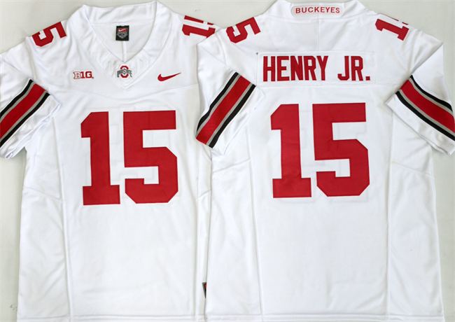 Men's Ohio State Buckeyes #15 Chris Henry Jr White 2025 F.U.S.E. Limited Stitched Jersey