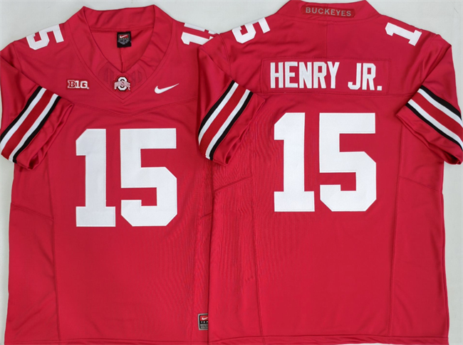 Men's Ohio State Buckeyes #15 Chris Henry Jr Red 2025 F.U.S.E. Limited Stitched Jersey