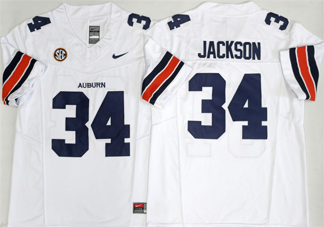 Men's Auburn Tigers #34 Bo Jackson White 2026 F.U.S.E. Limited Stitched Jersey