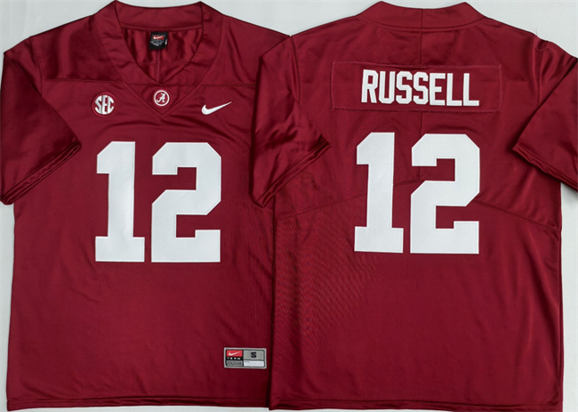 Men's Alabama Crimson Tide #12 Keelon Russell Red 2026 Stitched Football Jersey