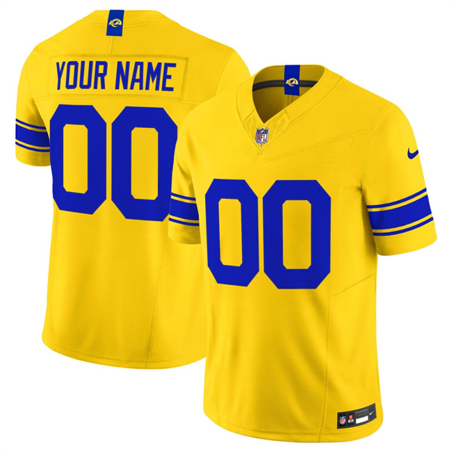 Men's Los Angeles Rams Custom Gold Classic Sol 2026 F.U.S.E. Vapor Limited Stitched Football Jersey